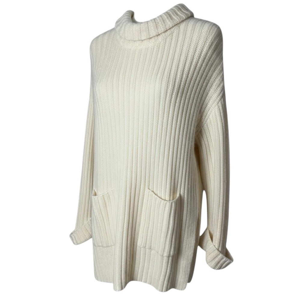 Peruvian Connection Pima Cotton Alpaca Winter White‎ Tunic Sweater Size Small